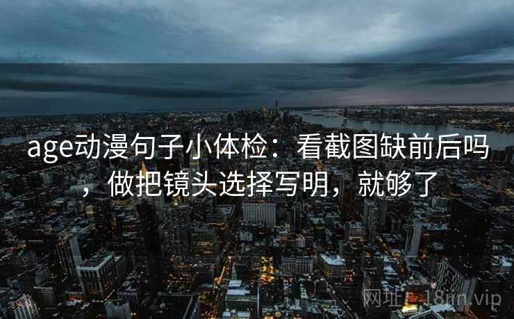 age动漫句子小体检：看截图缺前后吗，做把镜头选择写明，就够了