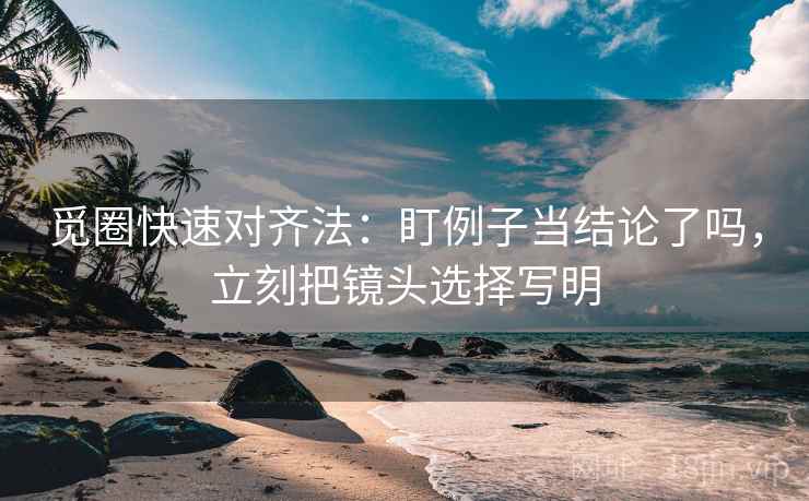 觅圈快速对齐法：盯例子当结论了吗，立刻把镜头选择写明